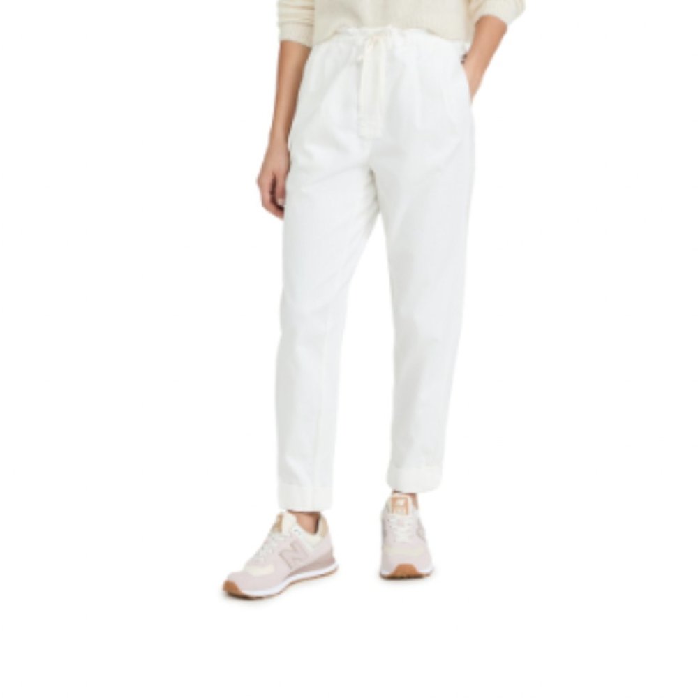 ALICE + OLIVIA White Liliana Cuff Paperbag Pants (Size Large)